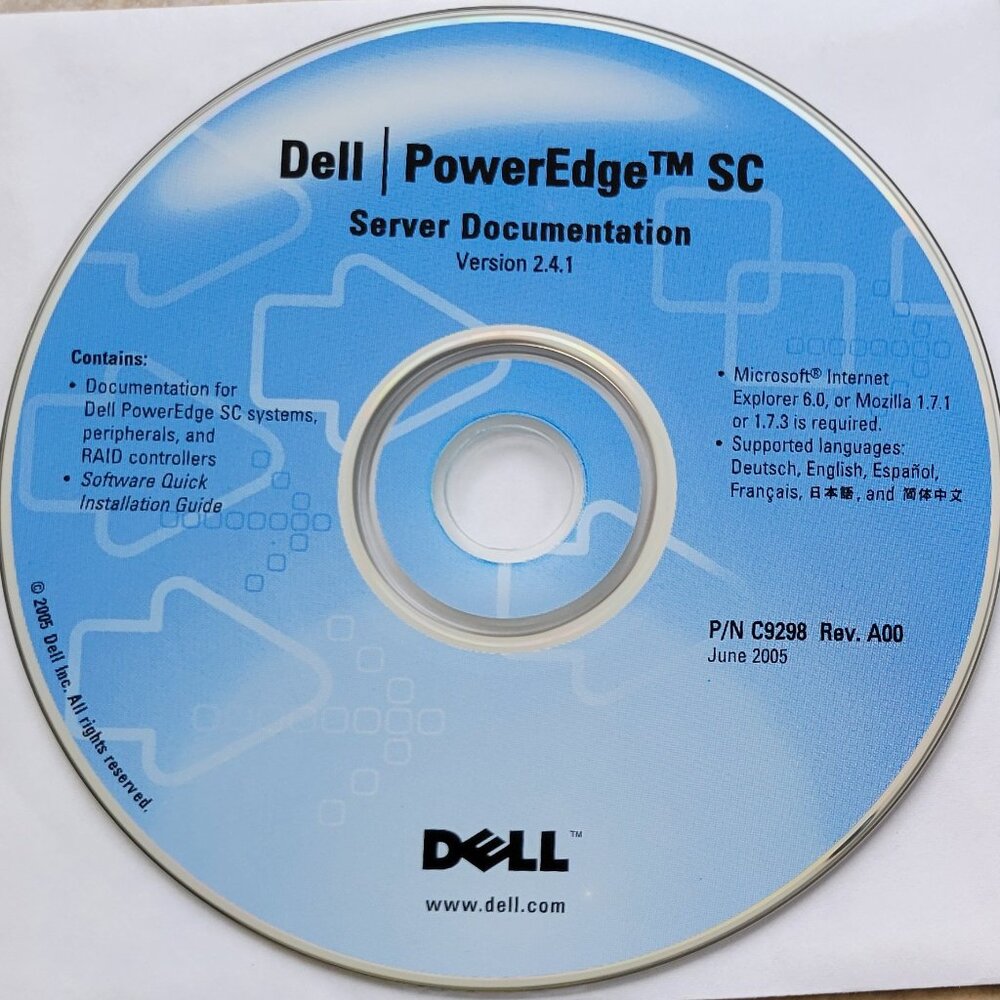 Vintage - Dell PowerEdge SC Server Documentation CD, Version 2.4.1, 2005
